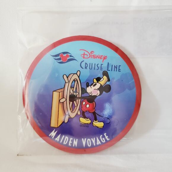 Vintage '94 Disney Cruise Line Maiden Voyage Mickey Mouse Metal Pin Collectible - Picture 1 of 5